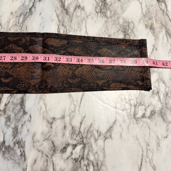 PAIGE Hoxton Ultra Skinny Coated Brown Snake Print Jeans Sz. 27 - Picture 12 of 12